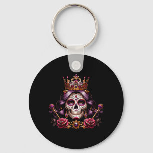Sugar Skull La Jefa Day Of The Government Agencyd Key Ring