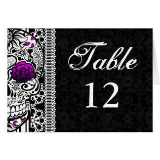 Sugar Skull & Lace Wedding Table Number Cards