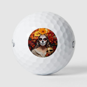 Sugar Skull Lady Golf Balls