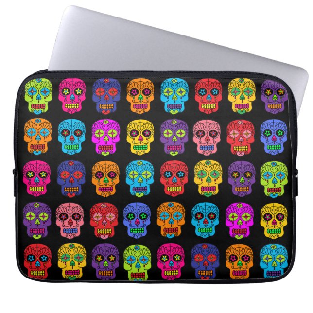 Sugar Skull Laptop Sleeve (Front)