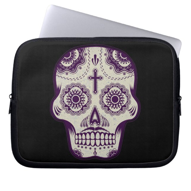 Sugar skull laptop sleeve (Front)