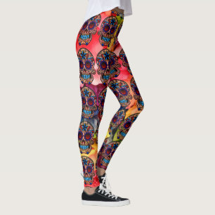 Sugar Skull Leggings Colourful Fiesta Pants