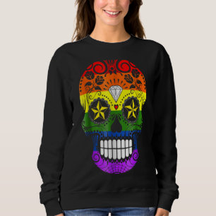 Sugar Skull Lgbt Gay Pride Rainbow Flag Day Of Th Sweatshirt