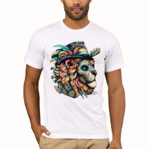 Sugar Skull Lion with a Top Hat