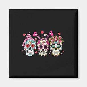 Sugar Skull Lovers Valentine's Day Couple Matching Magnet