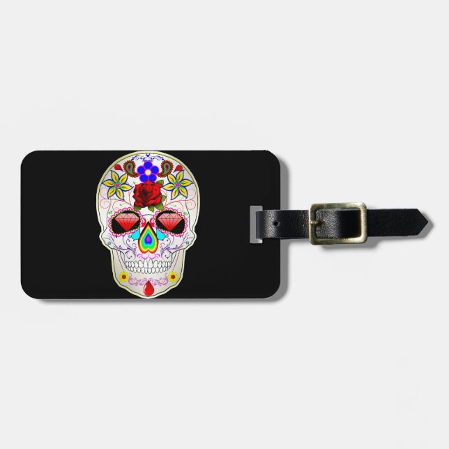 sugar skull luggage tag (Front Horizontal)