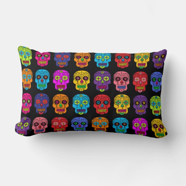 Sugar Skull Lumbar Cushion (Front)