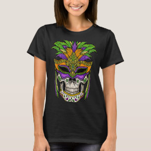 Sugar Skull Mardi Gras Apparel Carnival Mask Jeste T-Shirt