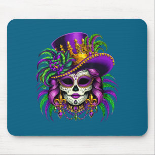Sugar Skull Mardi Gras For Artwork Mouse Pad