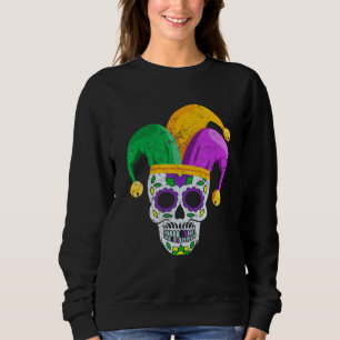 Sugar Skull Mardi Gras Party Apparel  Men Women Ki Sweatshirt