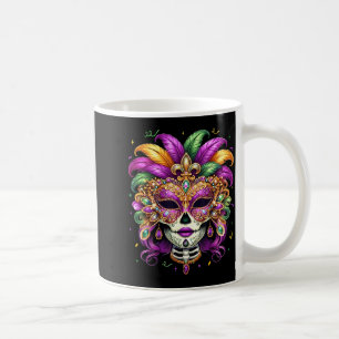 Sugar skull mardi gras women girls kids carnival coffee mug
