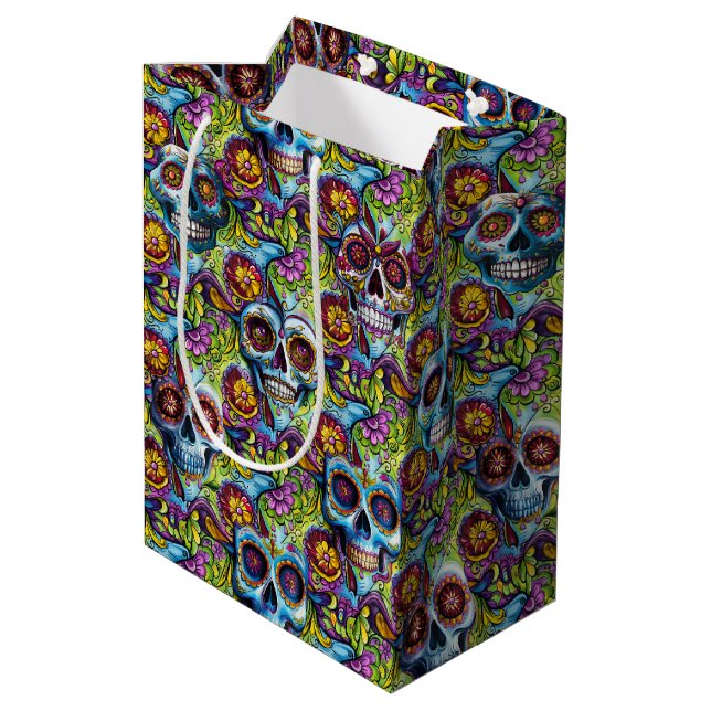Sugar Skull Medium Gift Bag (Back Angled)