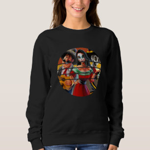 Sugar Skull Mexican Catrina Halloween Day Of The D Sweatshirt