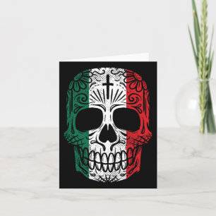 Sugar Skull Mexican Flag Cinco De Mayo Dia De Los Card