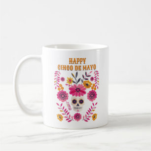 Sugar Skull Mexican Folk Motif Happy Cinco de Mayo Coffee Mug