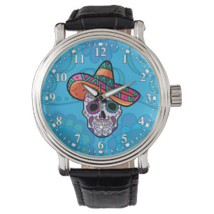 Sugar Skull Mexican Hat Watch
