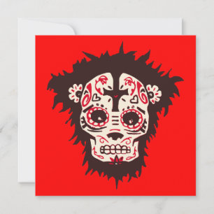 sugar skull monkey invitation
