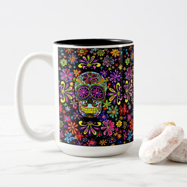 Sugar Skull Mug (With Donut)