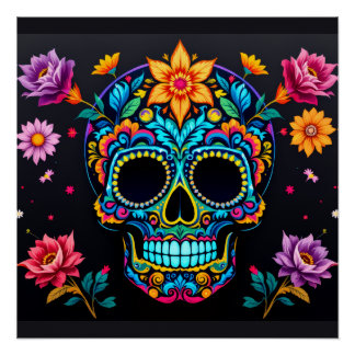 Sugar Skull N Roses Poster