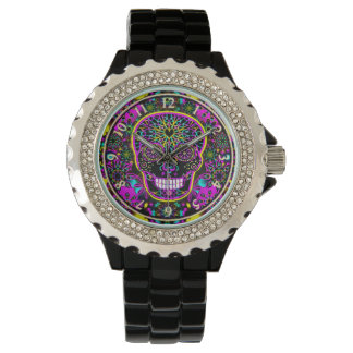 Sugar Skull Neon Pink Watch