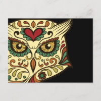 Sugar Skull Owl - Tattoo Design