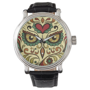 Sugar Skull Owl - Tattoo Design Watch