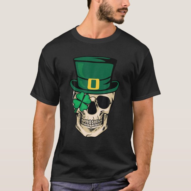 Sugar Skull Patricks Day Of Dead T-Shirt (Front)