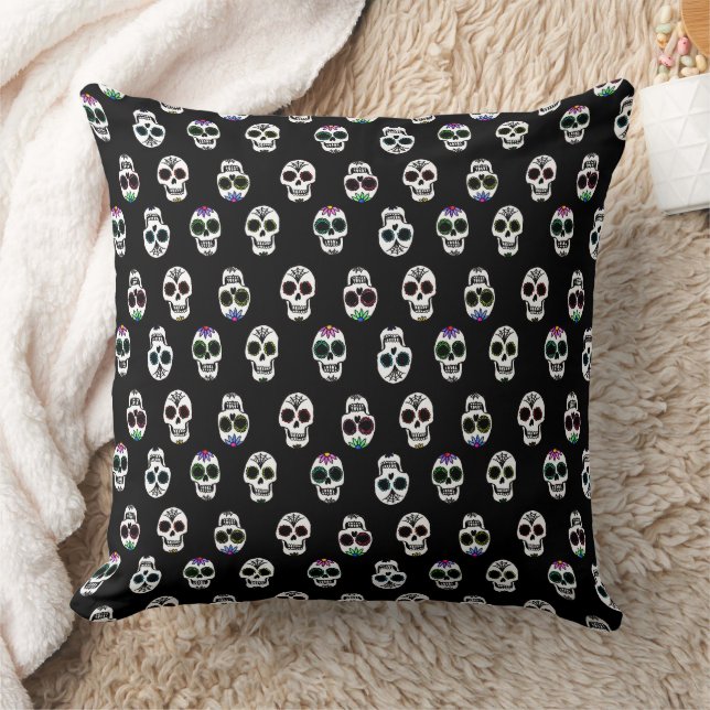 Sugar Skull Pattern Cushion (Blanket)