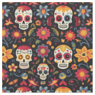 Sugar Skull Pattern-Day of the Dead Fabric by the