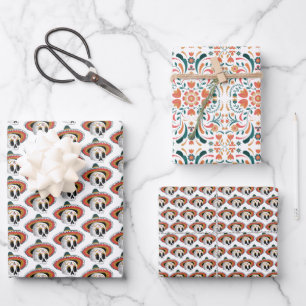 Sugar Skull Pattern Wrapping Paper Sheet