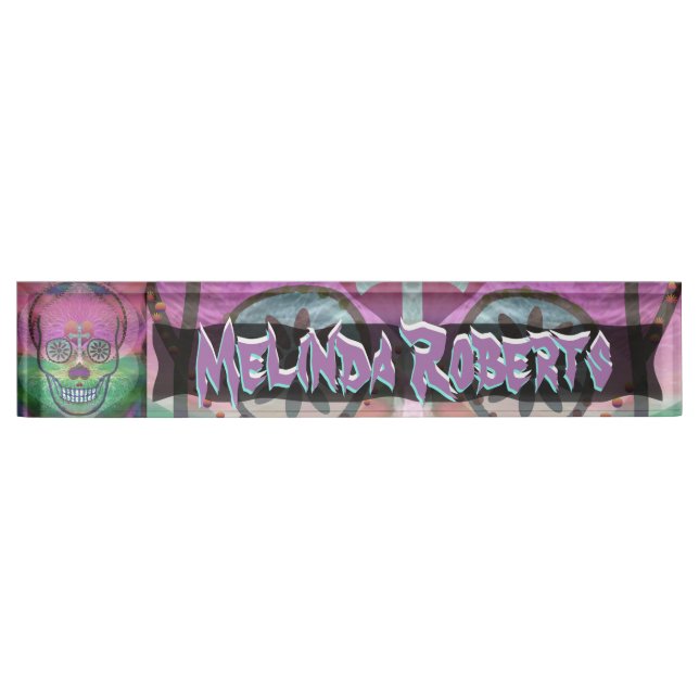 Sugar Skull Personalise Nameplate (Front)