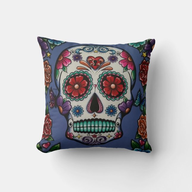Sugar Skull Pillow (Front)