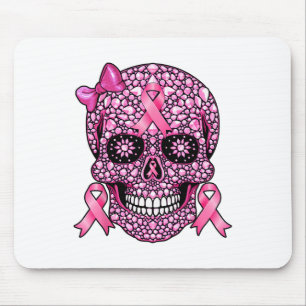 Sugar Skull Pink Ribbon Breast Cancer Awareness Gi Mouse Pad
