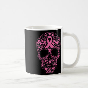 Sugar Skull Pink Ribbon Calavera Breast Cancer Awa Coffee Mug