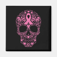Sugar Skull Pink Ribbon Calavera Breast Cancer Awa