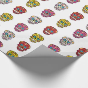 Sugar Skull Polka Dot Wrapping Paper