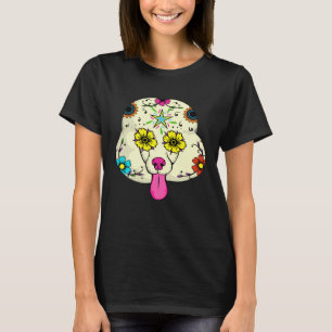 Sugar Skull Poodle Dog Apparel Day Of Dead Women M T-Shirt