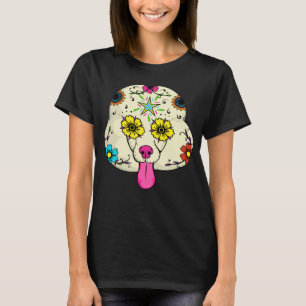 Sugar Skull Poodle Dog Apparel Day Of Dead Women M T-Shirt