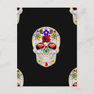sugar skull postcard
