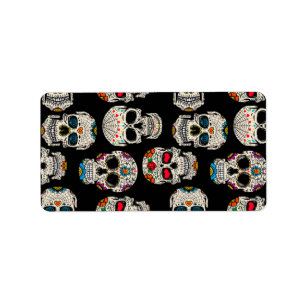 Sugar Skull Print Return Address Label