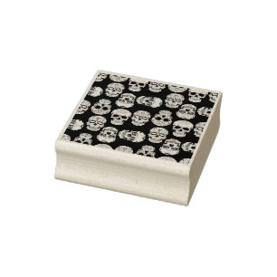 Sugar Skull Print Rubber Stamp