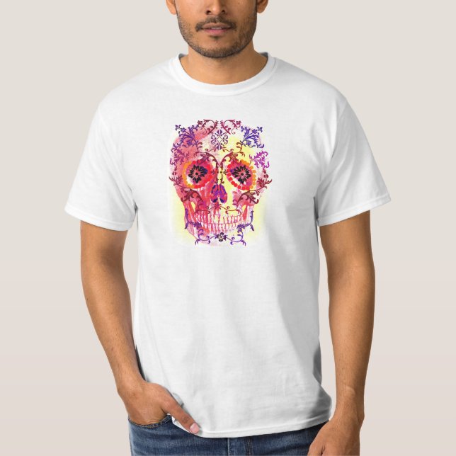 SUGAR SKULL PSYCHEDELIC PRINT T-Shirt (Front)