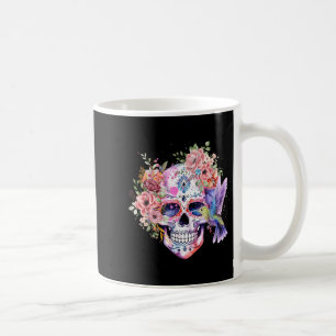 Sugar Skull Retro Flower with Hummingbird Coffee Mug