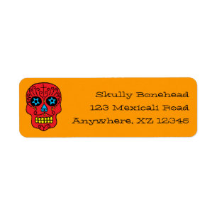 Sugar Skull Return Address Label