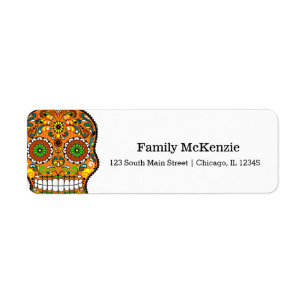 Sugar Skull Return Address Label