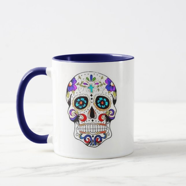 Sugar skull ringer mug (Left)