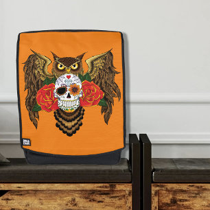 Sugar Skull Roses Owl Backpack