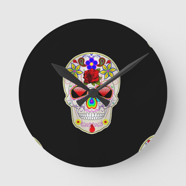 sugar skull round clock (Front)