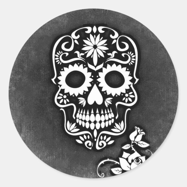SUGAR SKULL ROUND STICKERS (Front)