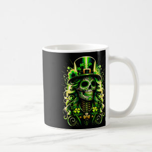 Sugar Skull Saint Patricks Day Of Dead Leprechaun  Coffee Mug